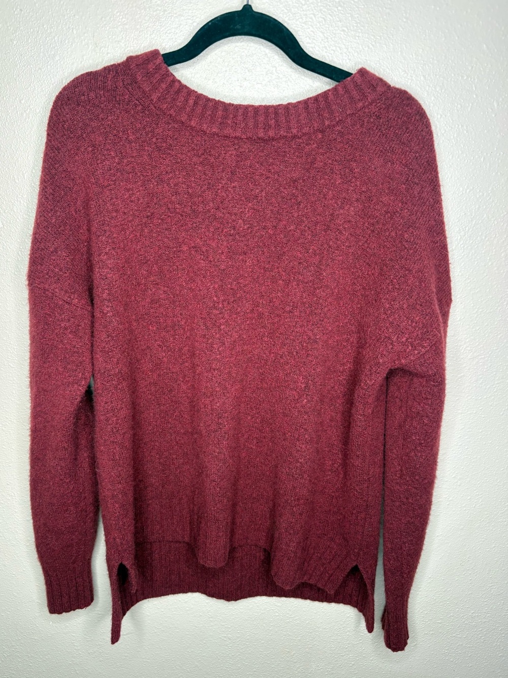 J.Crew Womens- Alpaca Blend Sweater- Small- burgundy- LIKE NEW